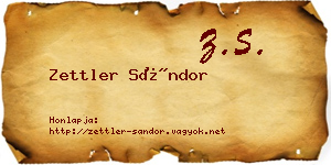 Zettler Sándor névjegykártya