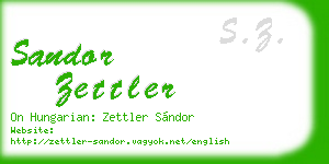 sandor zettler business card